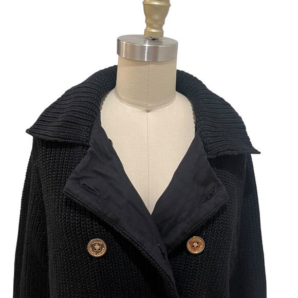 Ralph Lauren Black Linen/Cotton Blend Knit Double Breasted Sweater Blazer Large - Picture 3 of 7